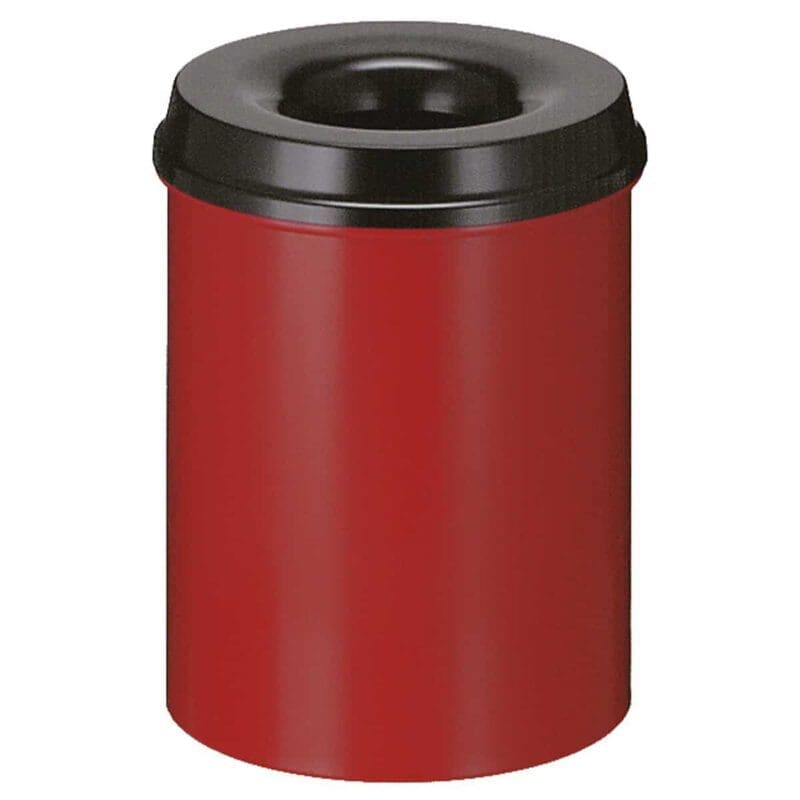 Vlamdovende papierbak 15 liter rood, zwart - VB 101500