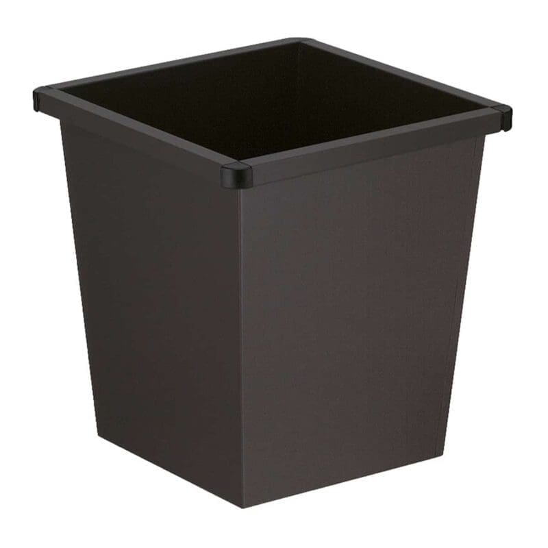 Vierkant tapse papierbak 27 liter zwart - VB 102700
