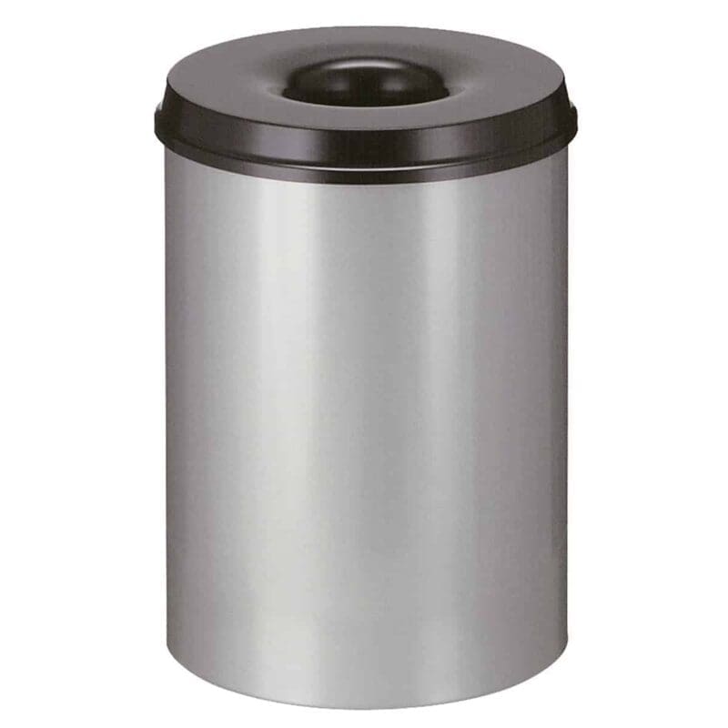 Vlamdovende papierbak 30 liter aluminiumgrijs, zwart - VB 103000