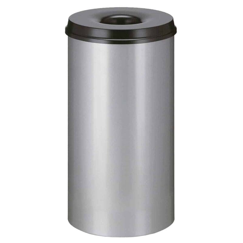 Vlamdovende papierbak 50 liter aluminiumgrijs, zwart - VB 105000