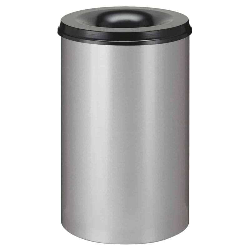 Vlamdovende papierbak 110 liter aluminiumgrijs, zwart - VB 111000