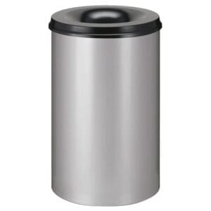 Vlamdovende papierbak 110 liter aluminiumgrijs, zwart - VB 111000 - Afbeelding 2