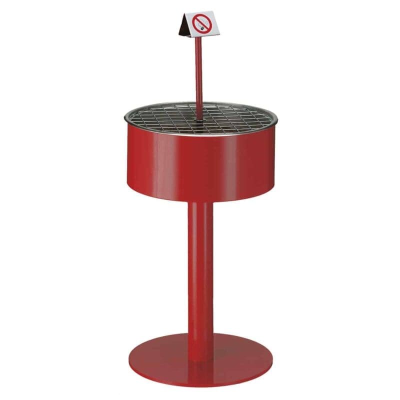 Zandasbak op voet rood - VB 150390
