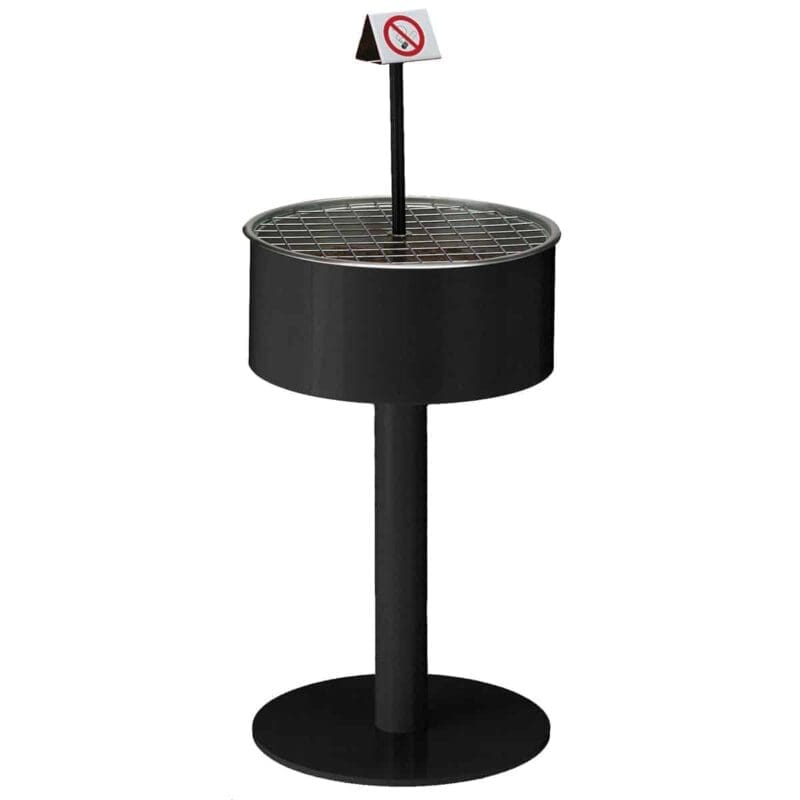 Zandasbak op voet zwart - VB 150390