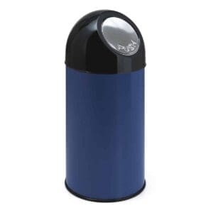 Afvalbak met pushdeksel 40 liter blauw, zwart - VB 480001