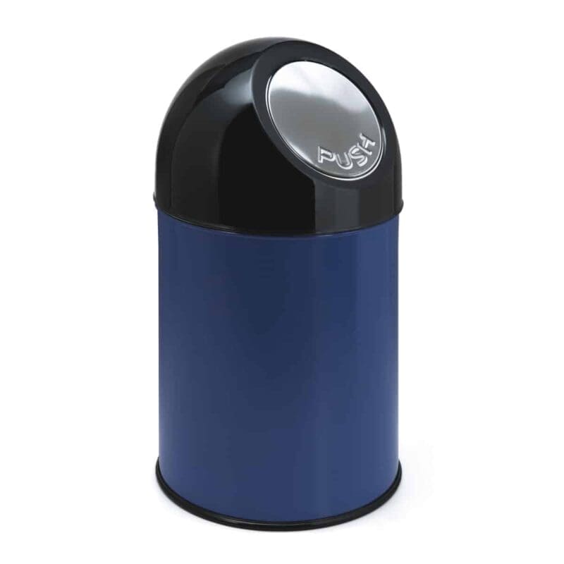 Afvalbak met pushdeksel 30 liter blauw, zwart - VB 460001