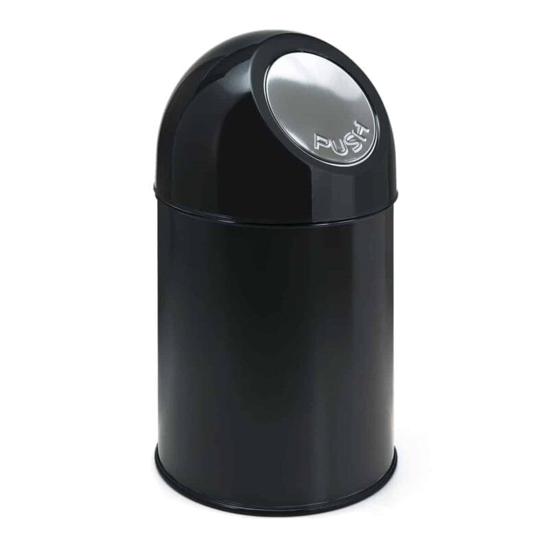 Afvalbak met pushdeksel 30 liter zwart - VB 460001