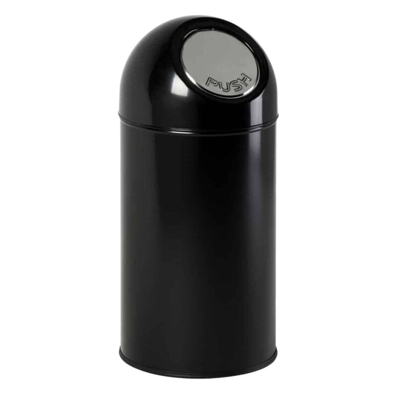 Afvalbak met pushdeksel 40 liter zwart - VB 480001