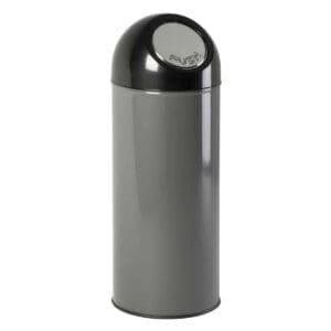 Afvalbak met pushdeksel 55 liter metallic, zwart - VB 470001