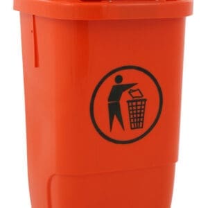 Kunststof buitenafvalbak h74 oranje - VB 870000 - Afbeelding 2