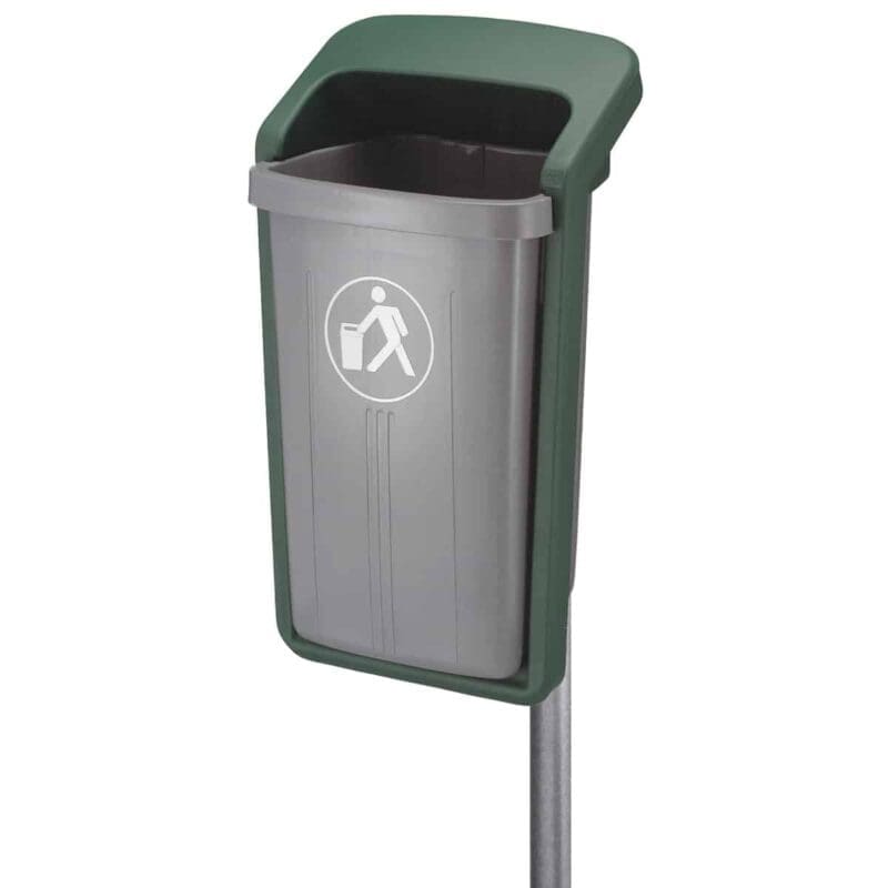 Kunststof buitenafvalbak grijs, groen - VB 520000