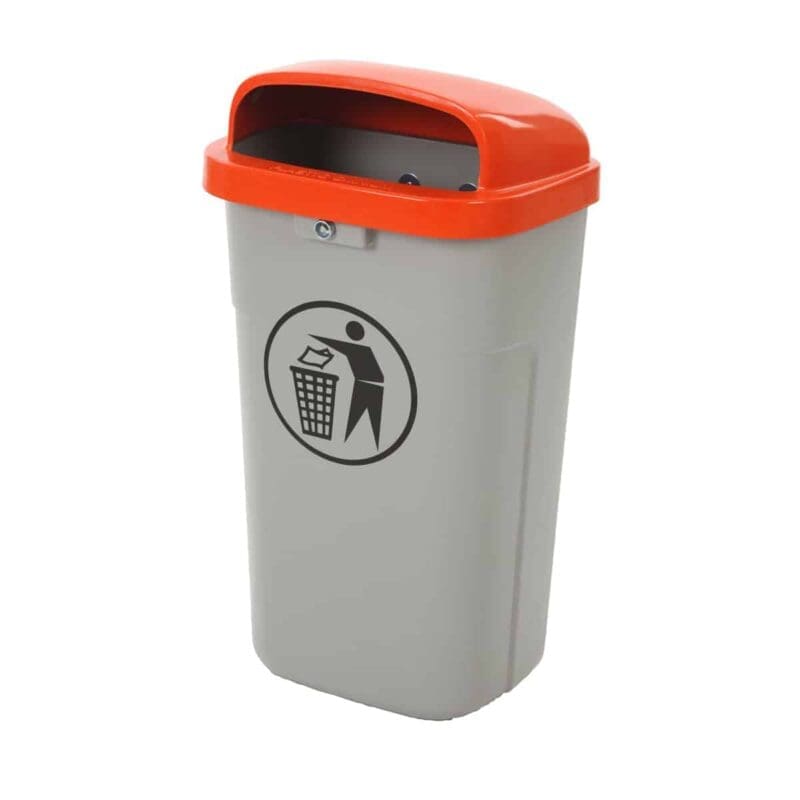 Vuurbestendige buitenafvalbak grijs, oranje - VB 500200