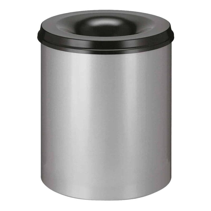 Vlamdovende papierbak 80 liter aluminiumgrijs, zwart - VB 108000