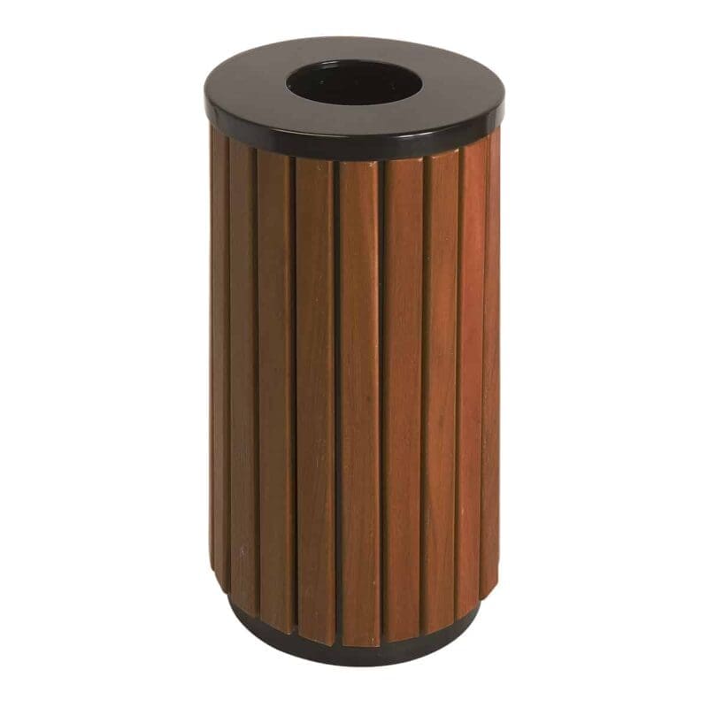Buitenafvalbak 40 liter houtlook, zwart - VB 789457
