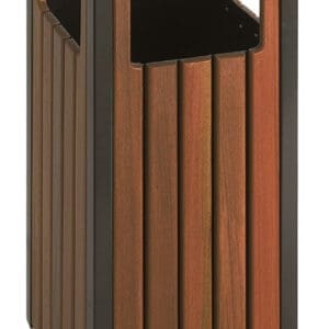 Buitenafvalbak 36 liter houtlook, zwart - VB 789494 - Afbeelding 2