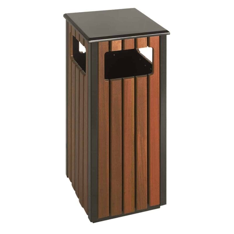 Buitenafvalbak 36 liter houtlook, zwart - VB 789494