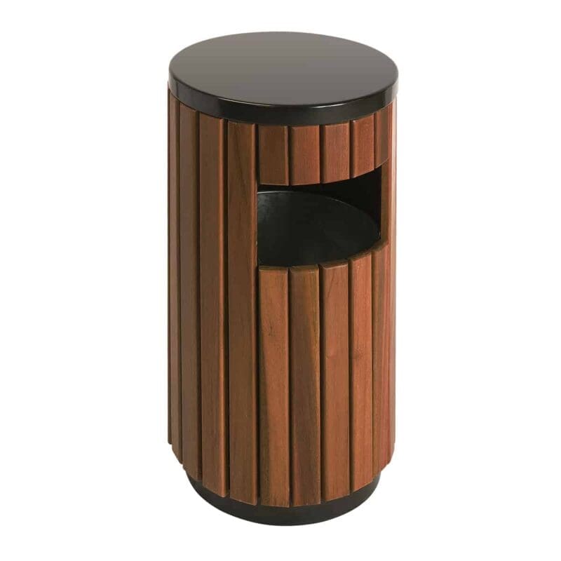 Buitenafvalbak 33 liter houtlook, zwart - VB 789458