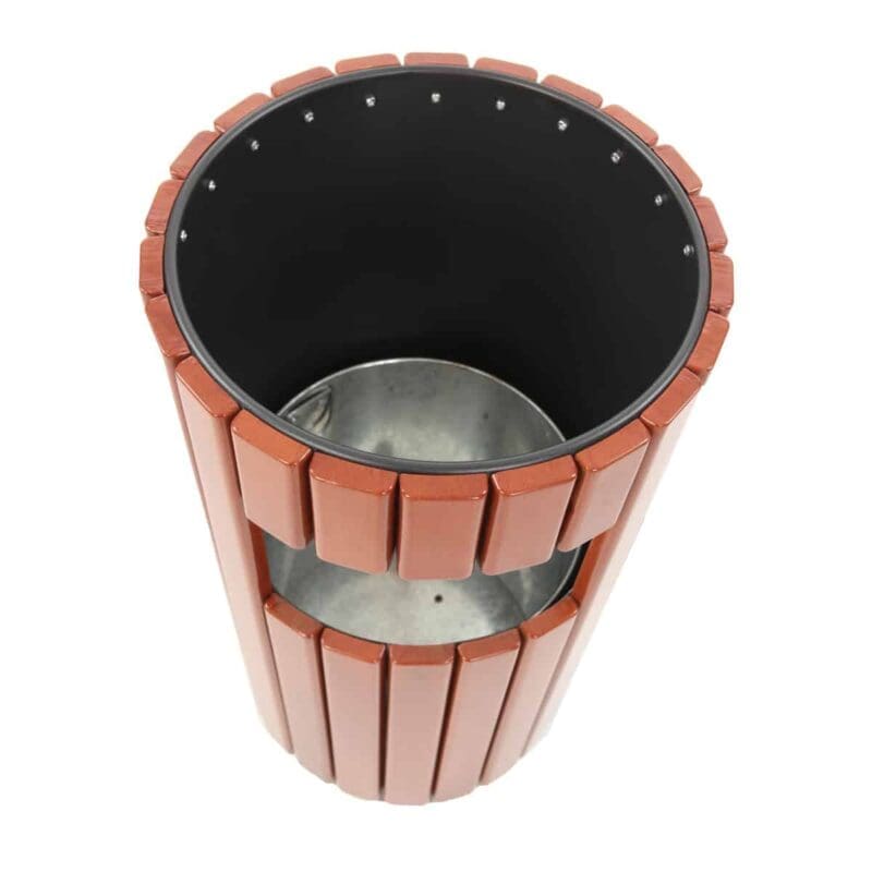 Buitenafvalbak 33 liter houtlook, zwart - VB 789458 - Afbeelding 4