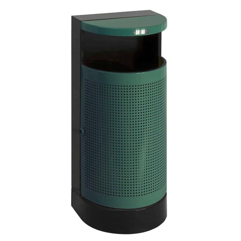 Buitenafvalbak - half rond groen - VB 789410