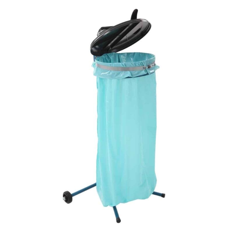 Verrijdbare afvalzakstandaard blauw/zwart demontabel - VB 105020