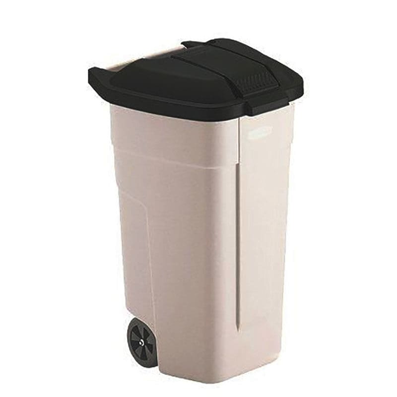 Mobiele container 110 liter beige, zwart - VB 002900