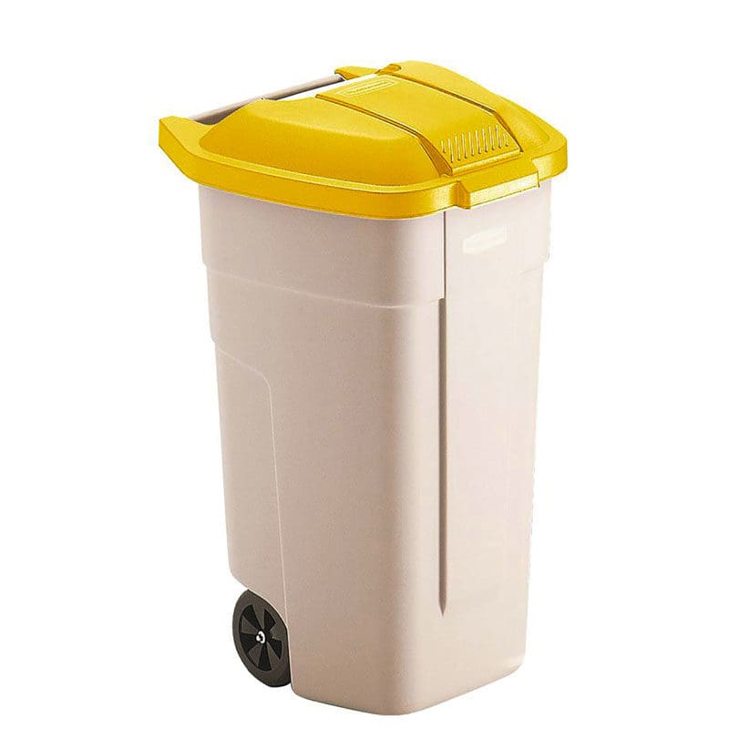 Mobiele container 110 liter beige, geel - VB 002900