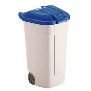 Mobiele container 110 liter beige, blauw - VB 002900 - Afbeelding 2