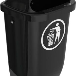 Afvalbak DIN-PK 50 liter antraciet - VB 021604 - Afbeelding 3