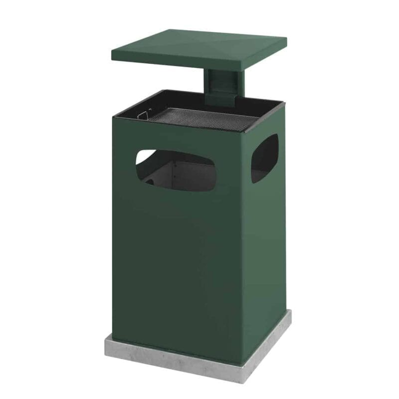 As-papierbak met afneembaar afdak 80 liter groen - VB 221222