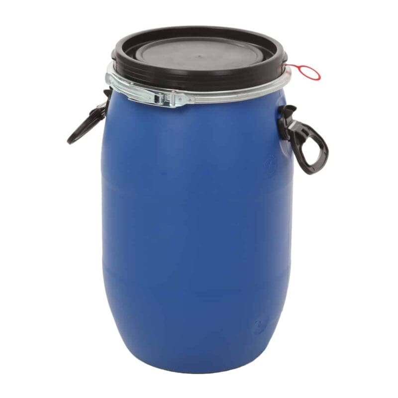 Kunststof ton 30 liter blauw, zwart - VB 205013