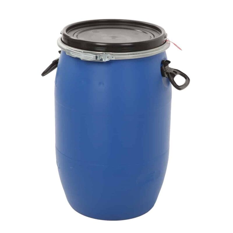 Kunststof ton 60 liter blauw, zwart - VB 205014