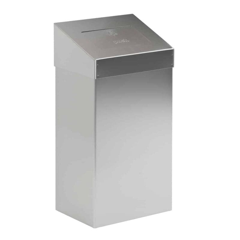 Afvalbak met pushklep 18 liter mat RVS - VB 731008