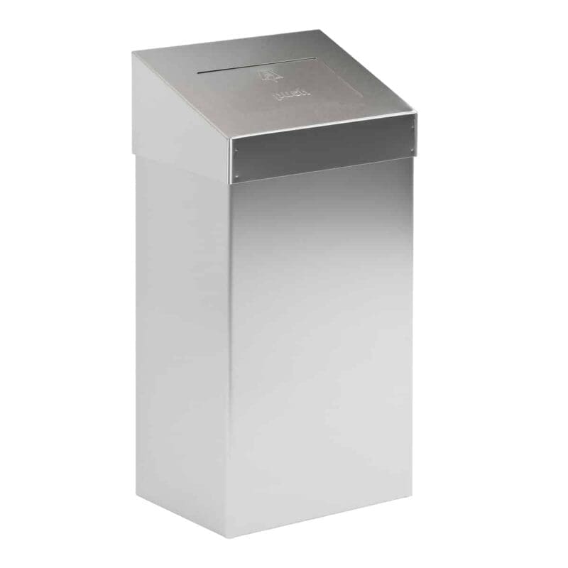 Afvalbak met pushklep 50 liter mat RVS - VB 731016