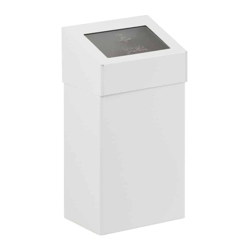 Afvalbak met pushklep 18 liter wit - VB 731024