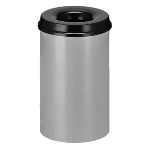 Vlamdovende papierbak 20 liter aluminiumgrijs, zwart - VB 102500 - Afbeelding 3