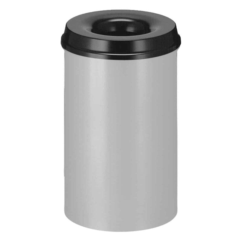 Vlamdovende papierbak 20 liter aluminiumgrijs, zwart - VB 102500