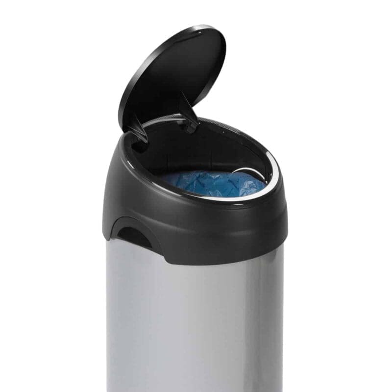 Ronde afvalbak met touchdeksel 60L aluminiumgrijs/zwart - VB 243703 - Afbeelding 4
