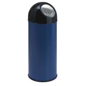 Afvalbak met pushdeksel en binnenemmer 55 liter blauw, zwart - VB 470002