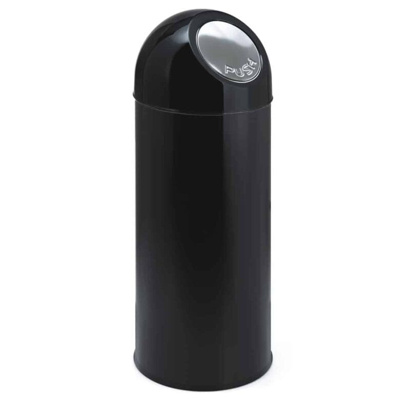 Afvalbak met pushdeksel en binnenemmer 55 liter zwart - VB 470002