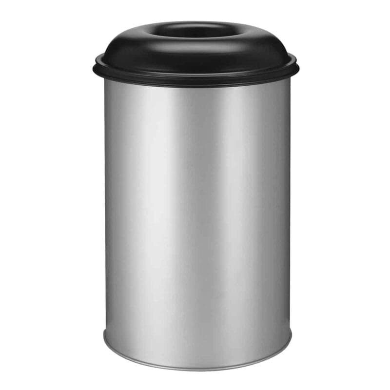 Vlamdovende papierbak 200 liter aluminiumgrijs, zwart - VB 200000