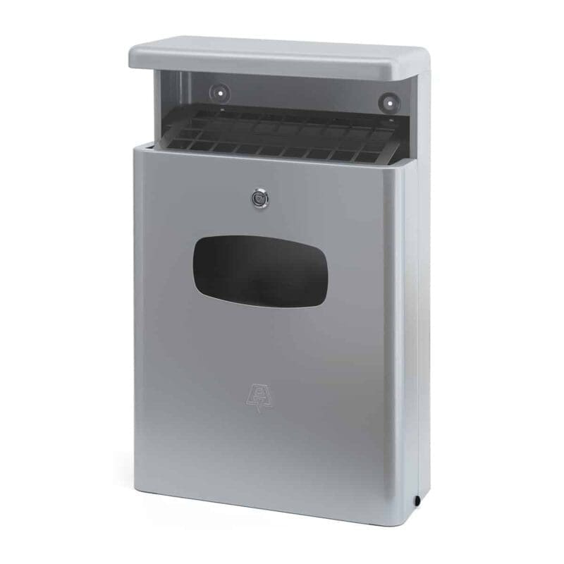 Buitenafvalbak met afdak 16 liter grijs - VB 400500