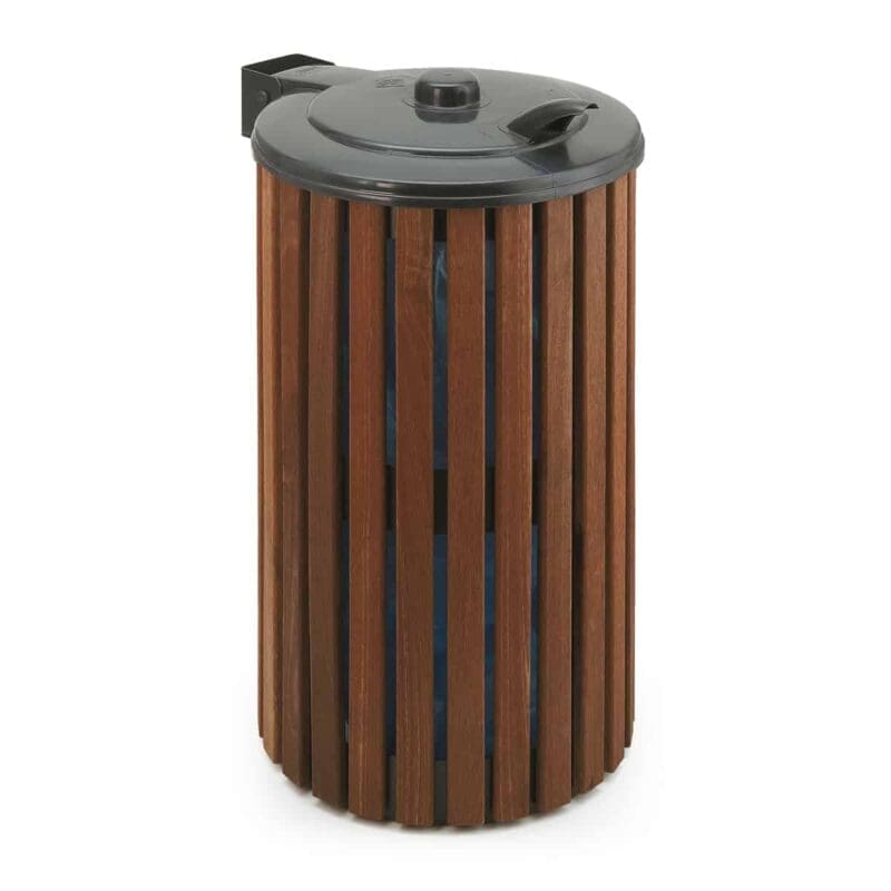 Buitenafvalbak 90 liter houtlook, antraciet - VB 183562 - Afbeelding 3