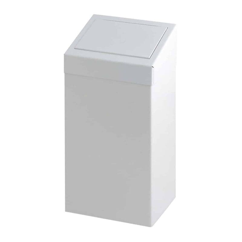 Metalen afvalbak met pushklep 50 liter wit - VB 990050