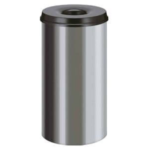 Vlamdovende papierbak 50 liter RVS, zwart - VB 105004