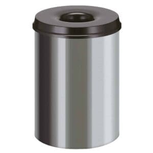Vlamdovende papierbak 30 liter RVS, zwart - VB 103004