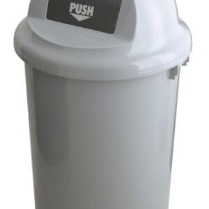 Kunststof afvalbak met klapdeksel 90 liter grijs - VB 200090 - Afbeelding 2