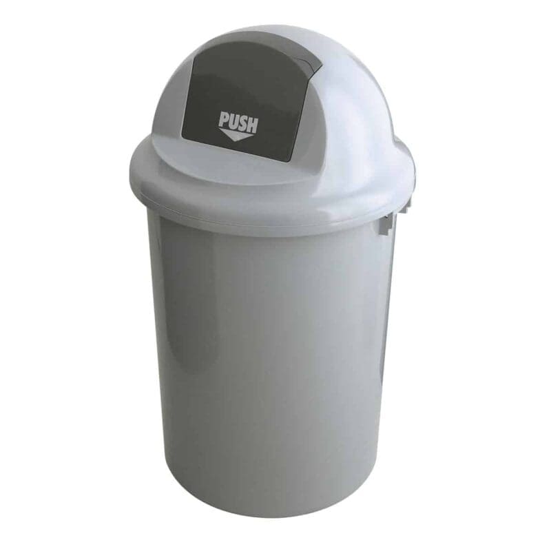 Kunststof afvalbak met klapdeksel 90 liter grijs - VB 200090