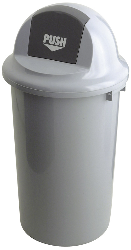 Kunststof afvalbak met klapdeksel 47 liter grijs - VB 200047