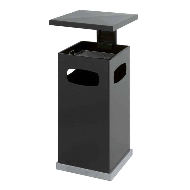 As-papierbak met afneembaar afdak 70 liter antraciet - VB 201211
