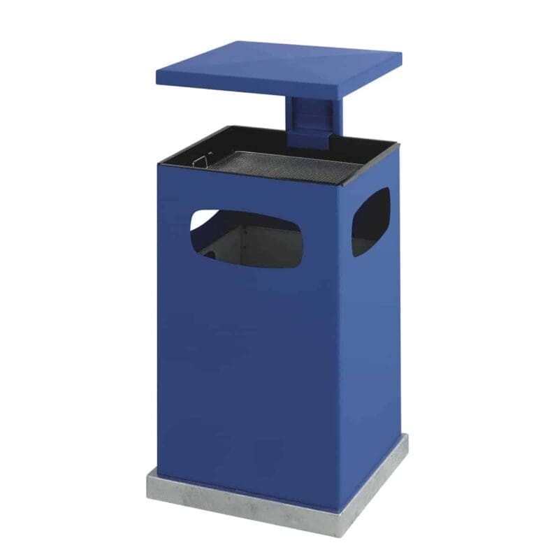 As-papierbak met afneembaar afdak 80 liter blauw - VB 221222